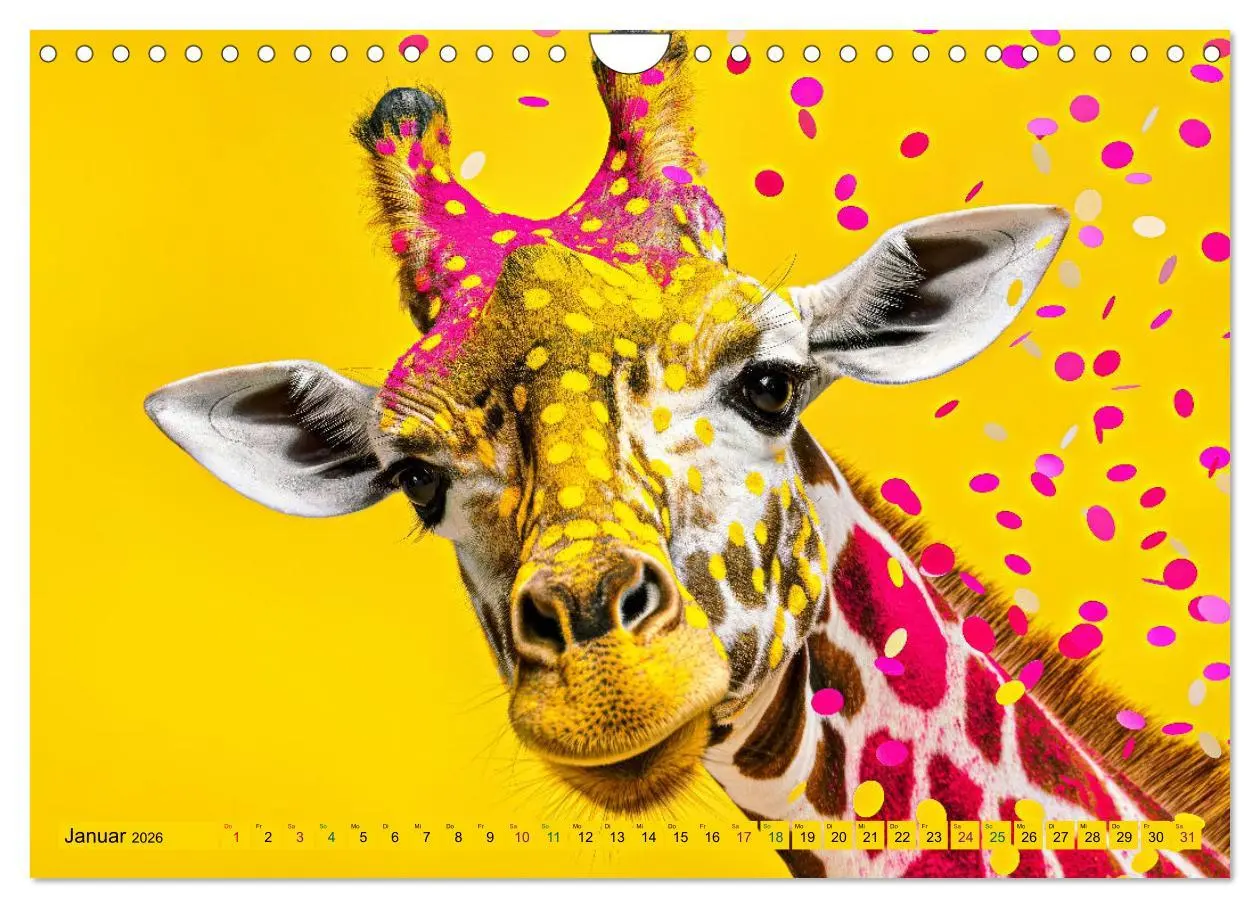 Bild: 9783457326008 | GIRAFFEN - Modern Art (Wandkalender 2026 DIN A4 quer), CALVENDO...