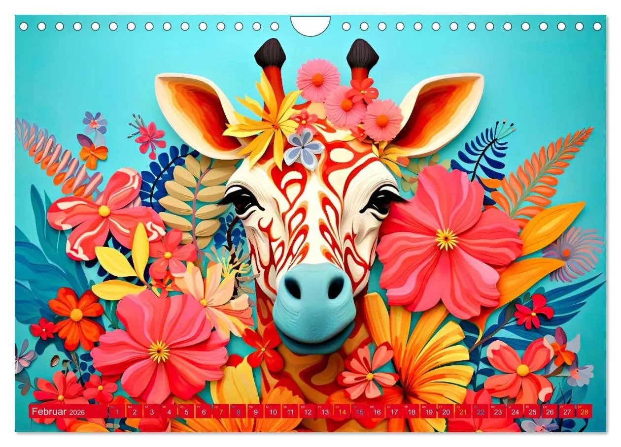 Bild: 9783457326008 | GIRAFFEN - Modern Art (Wandkalender 2026 DIN A4 quer), CALVENDO...