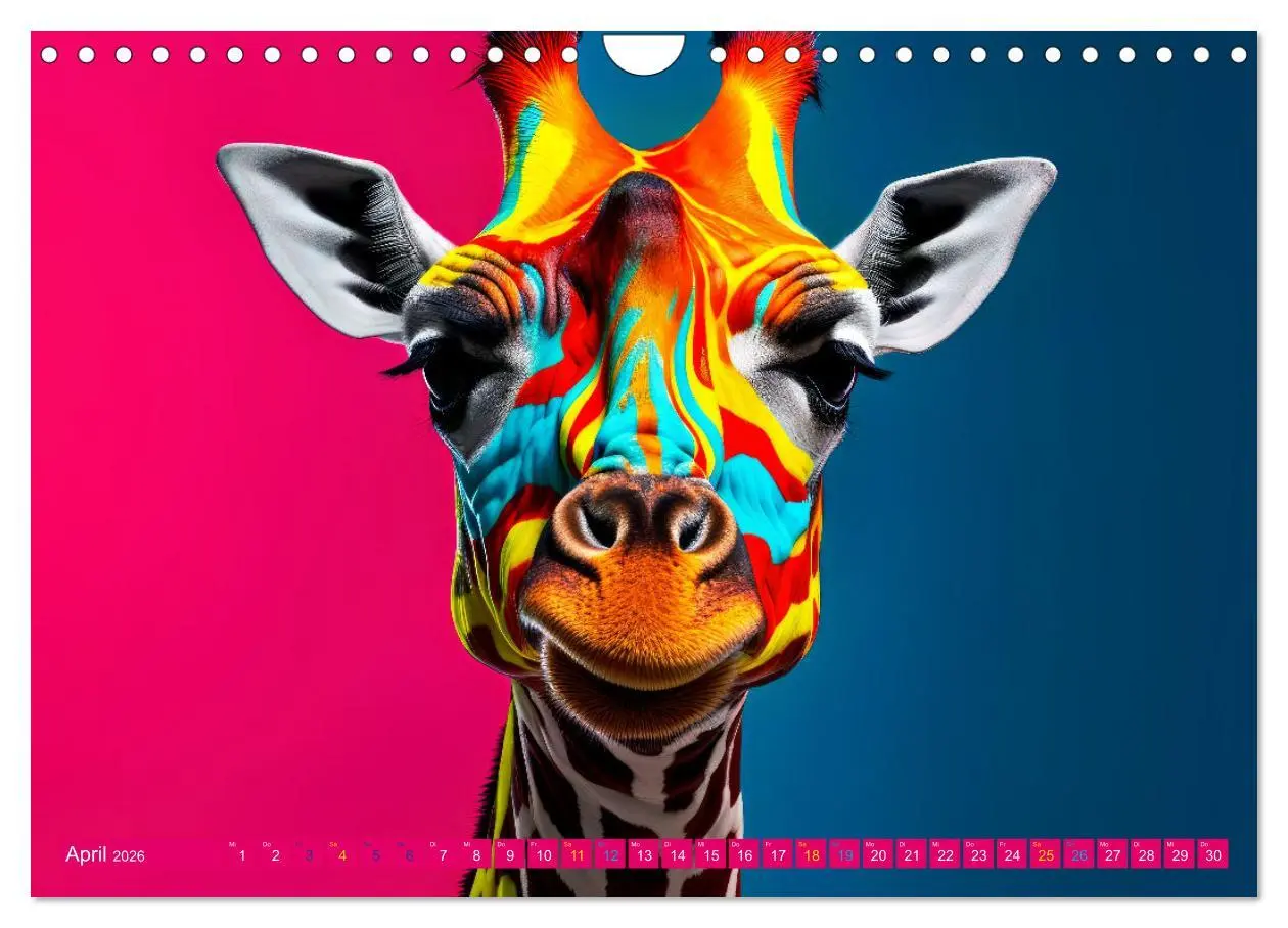 Bild: 9783457326008 | GIRAFFEN - Modern Art (Wandkalender 2026 DIN A4 quer), CALVENDO...