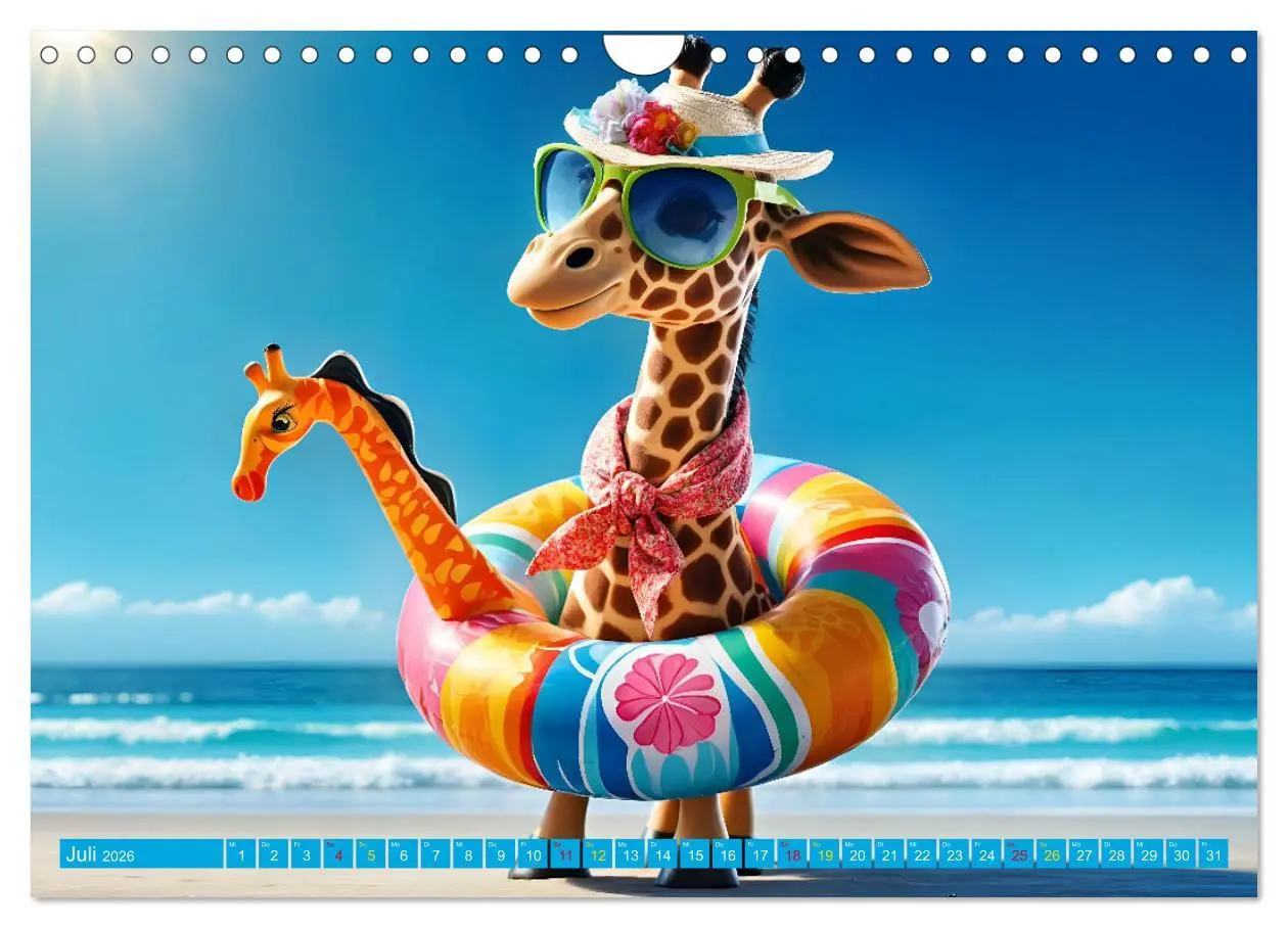 Bild: 9783457326008 | GIRAFFEN - Modern Art (Wandkalender 2026 DIN A4 quer), CALVENDO...