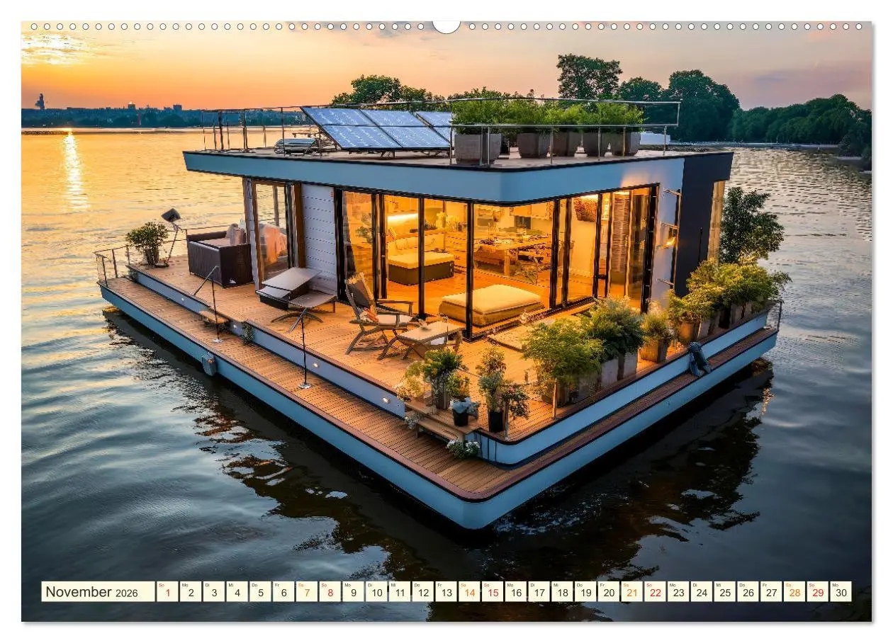 Bild: 9783457496008 | Hausboote Wohn Fantasien (hochwertiger Premium Wandkalender 2026...
