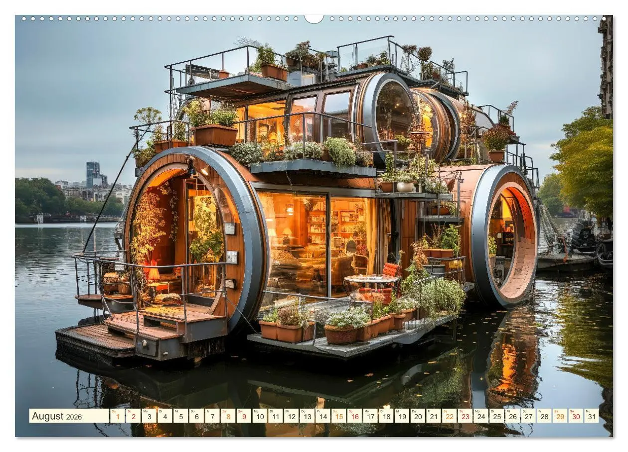 Bild: 9783457496008 | Hausboote Wohn Fantasien (hochwertiger Premium Wandkalender 2026...