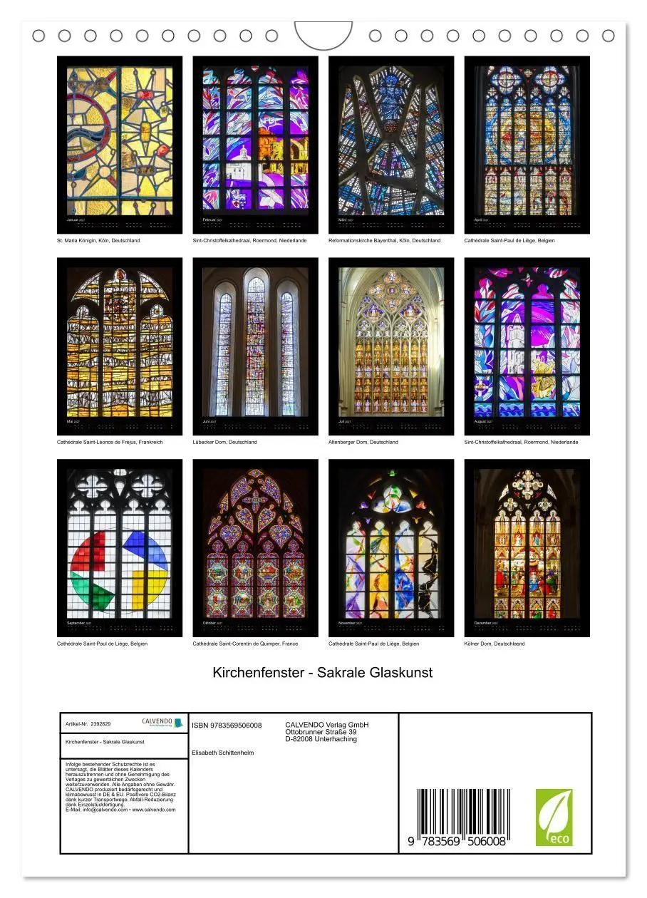 Bild: 9783569506008 | Kirchenfenster - Sakrale Glaskunst (Wandkalender 2027 DIN A4 hoch),...
