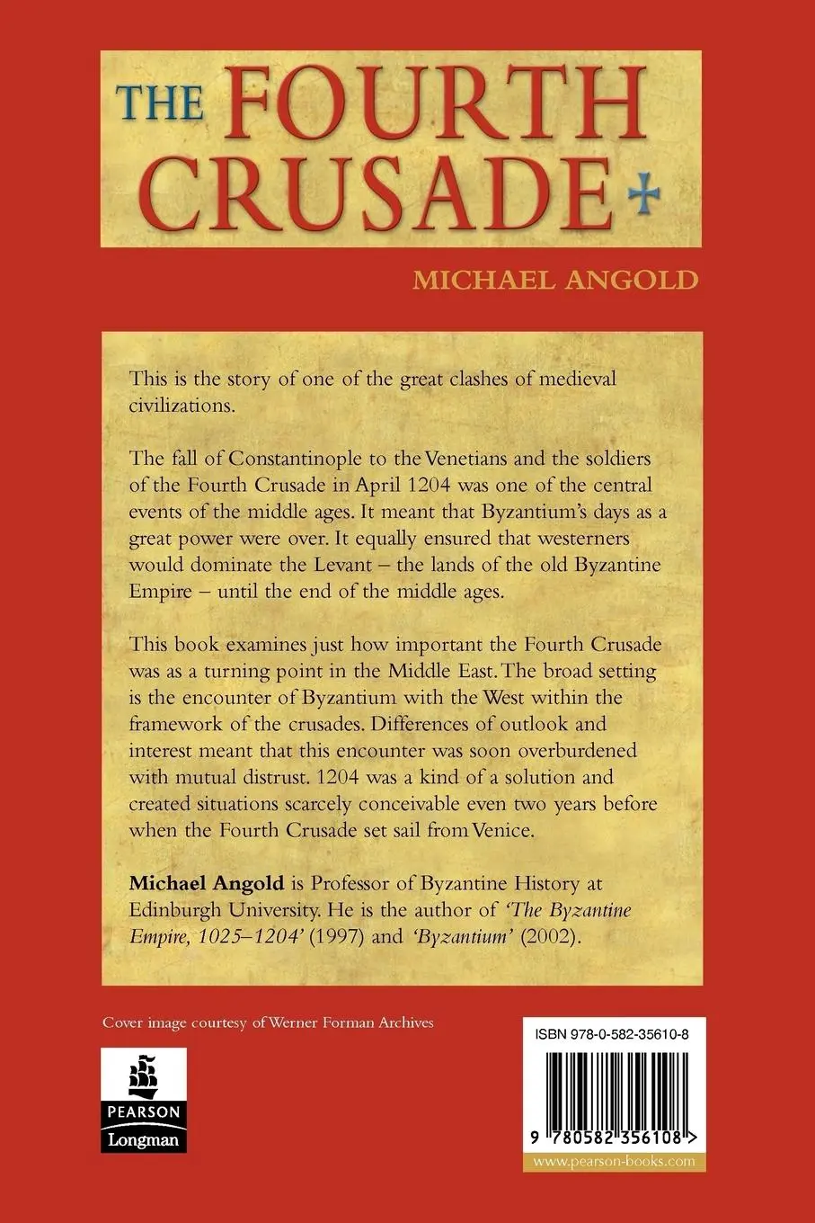 Rückseite: 9780582356108 | The Fourth Crusade | Event and Context | Michael J Angold | Buch