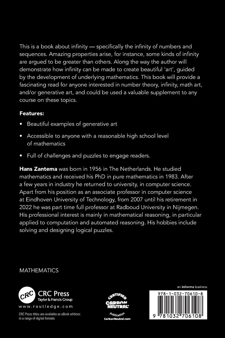 Rückseite: 9781032706108 | Playing with Infinity | Turtles, Patterns, and Pictures | Hans Zantema
