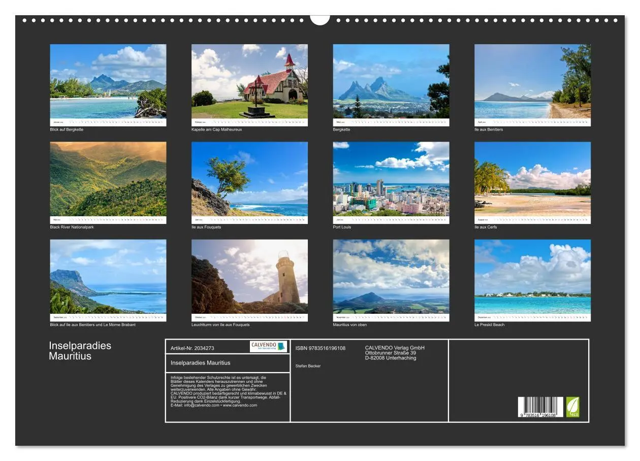 Bild: 9783516196108 | Inselparadies Mauritius (Wandkalender 2026 DIN A2 quer), CALVENDO...