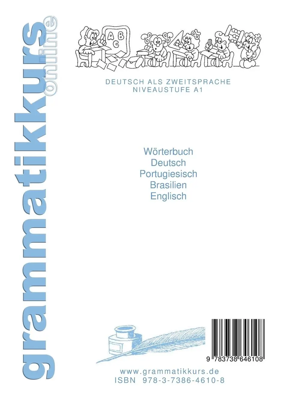 Rückseite: 9783738646108 | Wörterbuch Deutsch - Portugiesisch (Brasilien) - Englisch Niveau A1