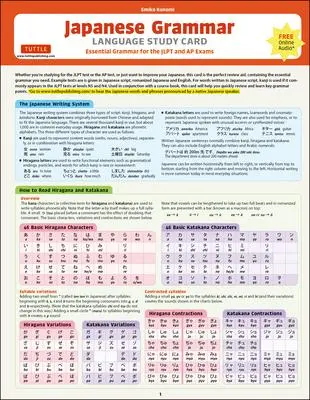 Cover: 9784805316108 | Japanese Grammar Language Study Card | Emiko Konomi | Poster | 2021
