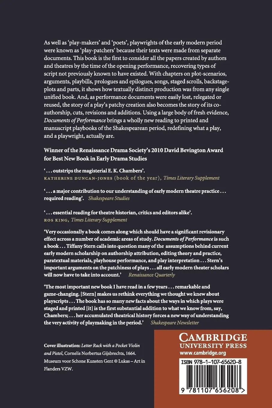 Rückseite: 9781107656208 | Documents of Performance in Early Modern England | Tiffany Stern