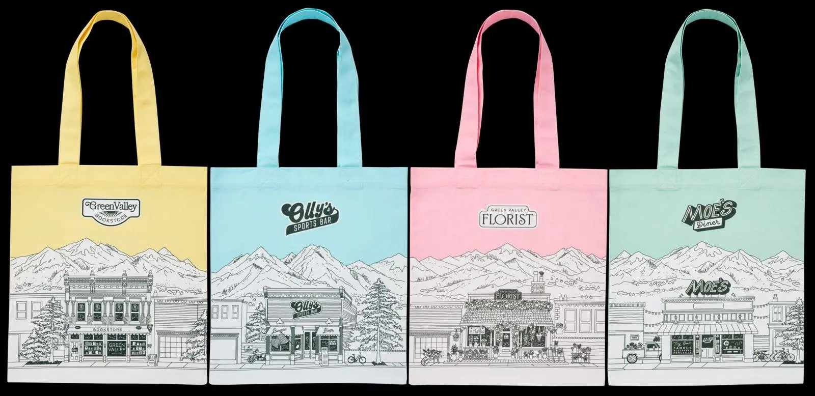 Bild: 4251693906308 | Main Street Tote Bag 'Green Valley Olly's Sports Bar' | Lilly Lucas