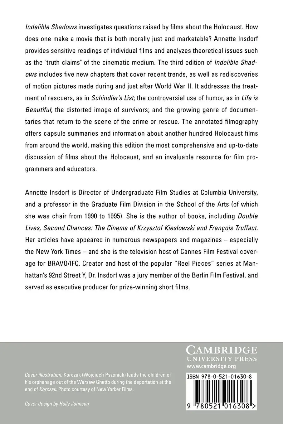 Rückseite: 9780521016308 | Indelible Shadows | Film and the Holocaust | Annette Insdorf | Buch