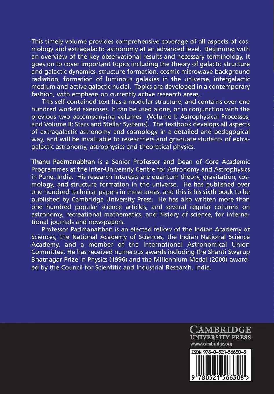Rückseite: 9780521566308 | Theoretical Astrophysics | Volume 3 | T. R. Padmanabhan | Taschenbuch