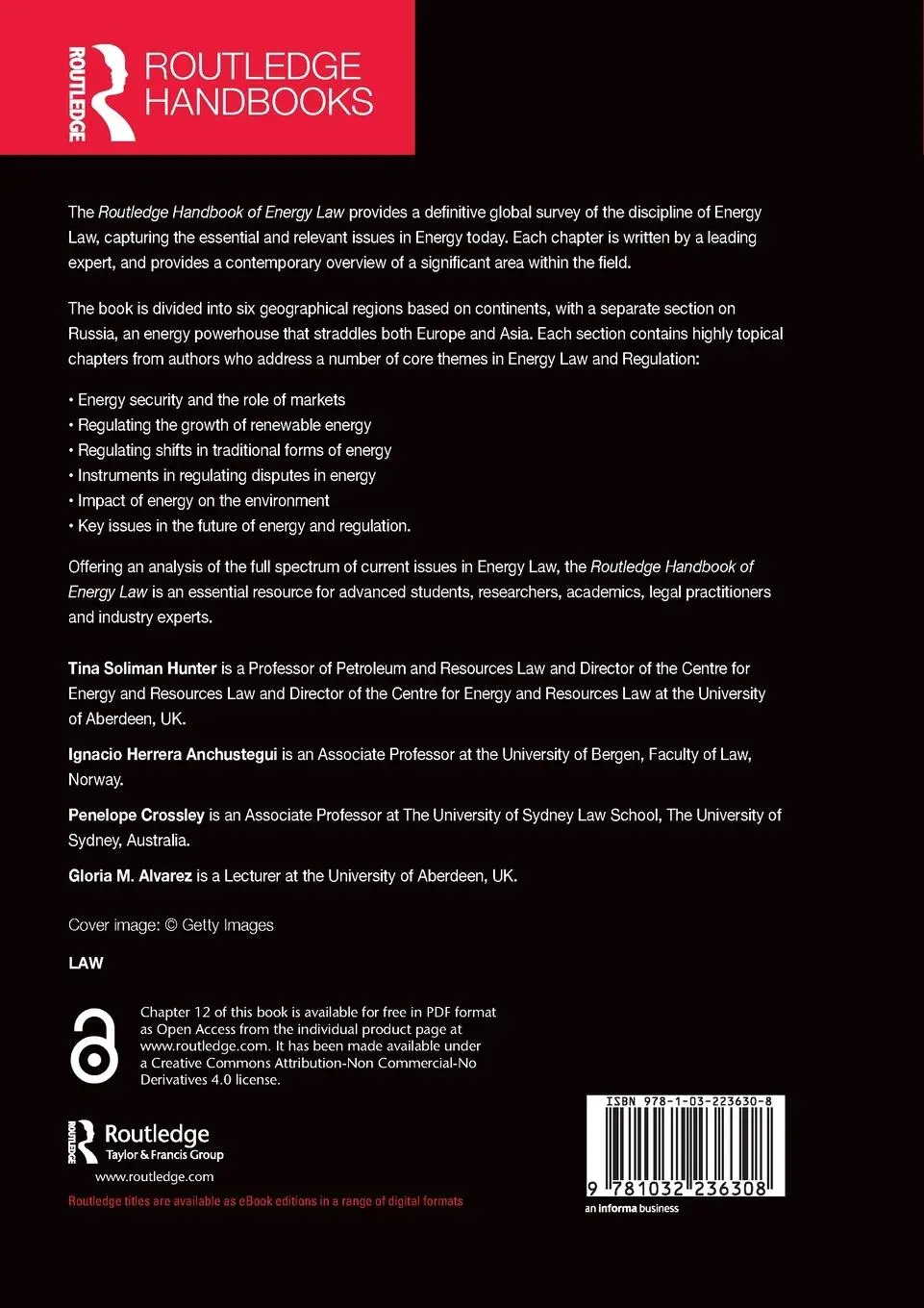 Rückseite: 9781032236308 | Routledge Handbook of Energy Law | Tina Hunter (u. a.) | Taschenbuch