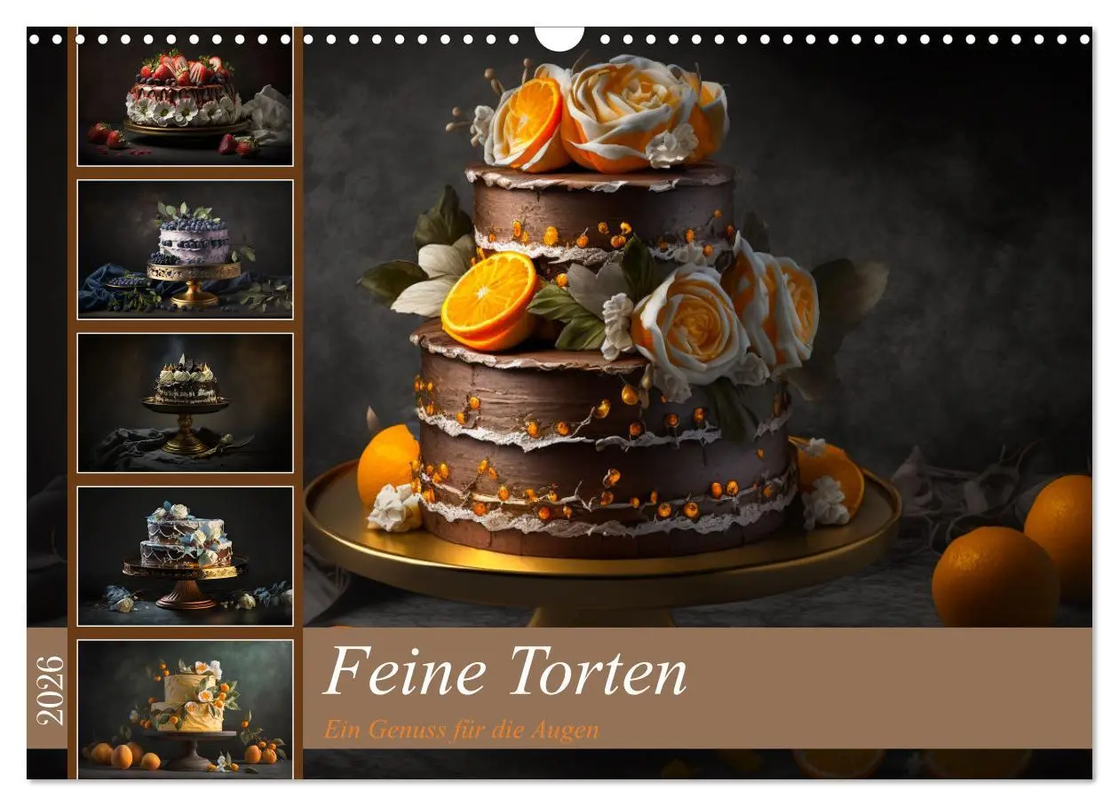 Cover: 9783457536308 | Feine Torten (Wandkalender 2026 DIN A3 quer), CALVENDO Monatskalender