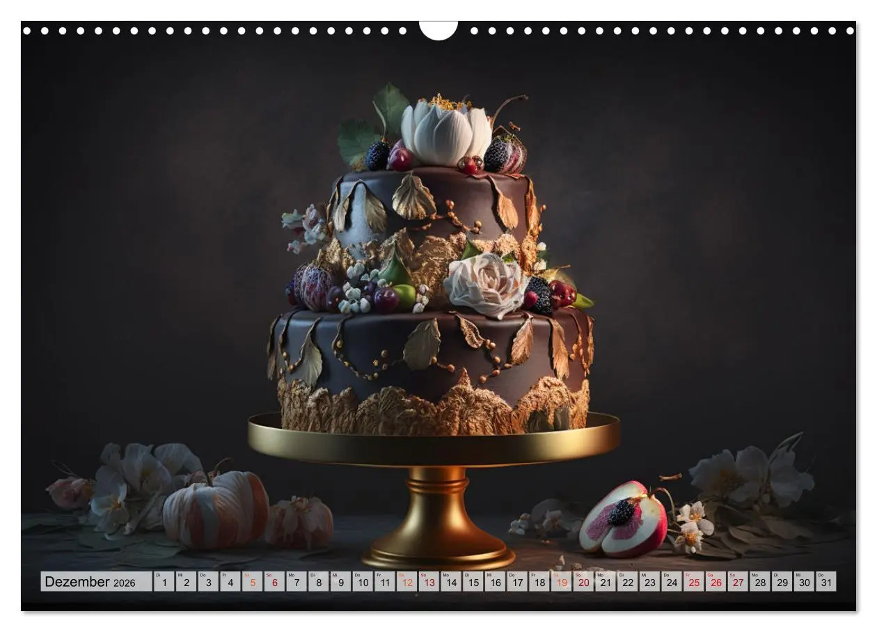 Bild: 9783457536308 | Feine Torten (Wandkalender 2026 DIN A3 quer), CALVENDO Monatskalender