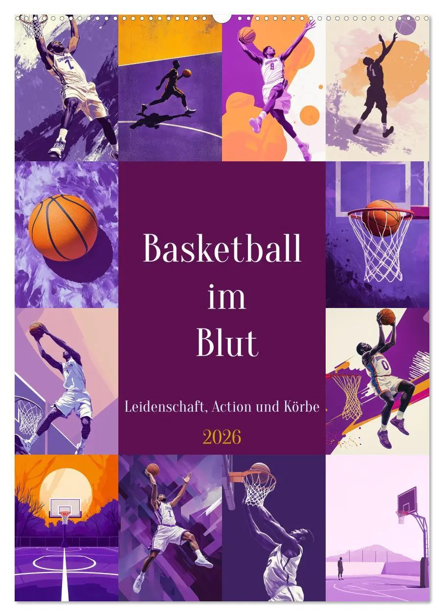 Cover: 9783516246308 | Basketball im Blut (Wandkalender 2026 DIN A2 hoch), CALVENDO...