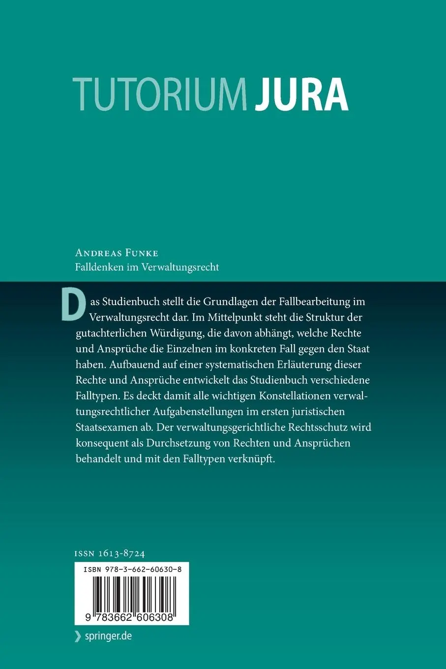Rückseite: 9783662606308 | Falldenken im Verwaltungsrecht | Ein systematisches Studienbuch | Buch