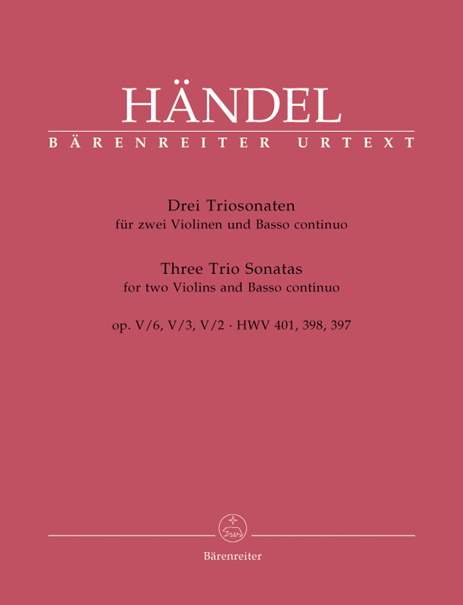 Cover: 9790006446308 | Three Trio Sonatas for Two Violins | Georg Friedrich Händel