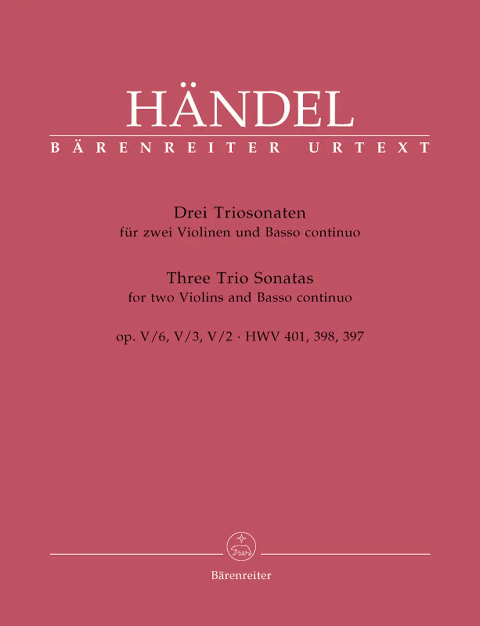Cover: 9790006446308 | Three Trio Sonatas for Two Violins | Georg Friedrich Händel