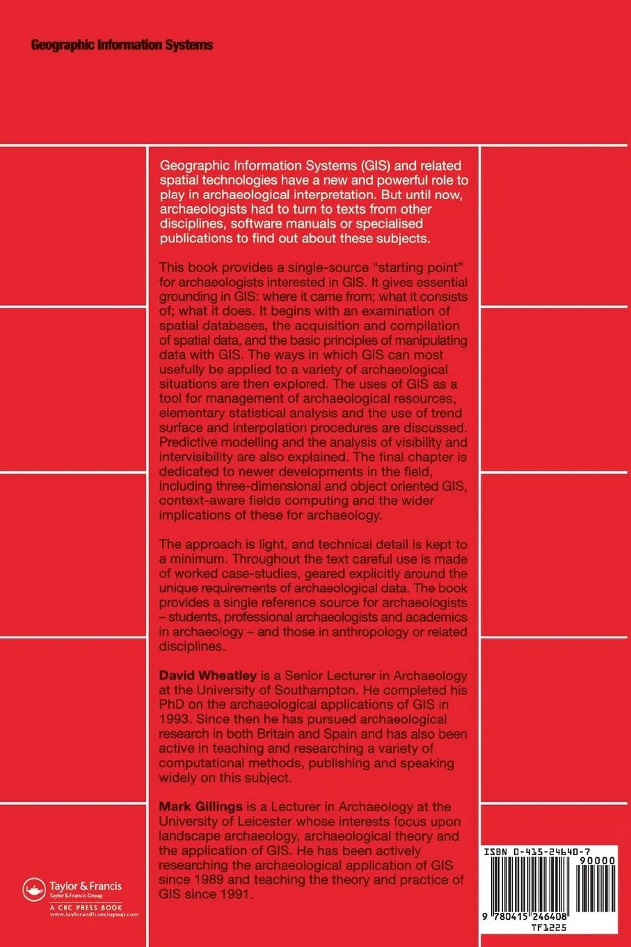 Rückseite: 9780415246408 | Spatial Technology and Archaeology | David Wheatley (u. a.) | Buch