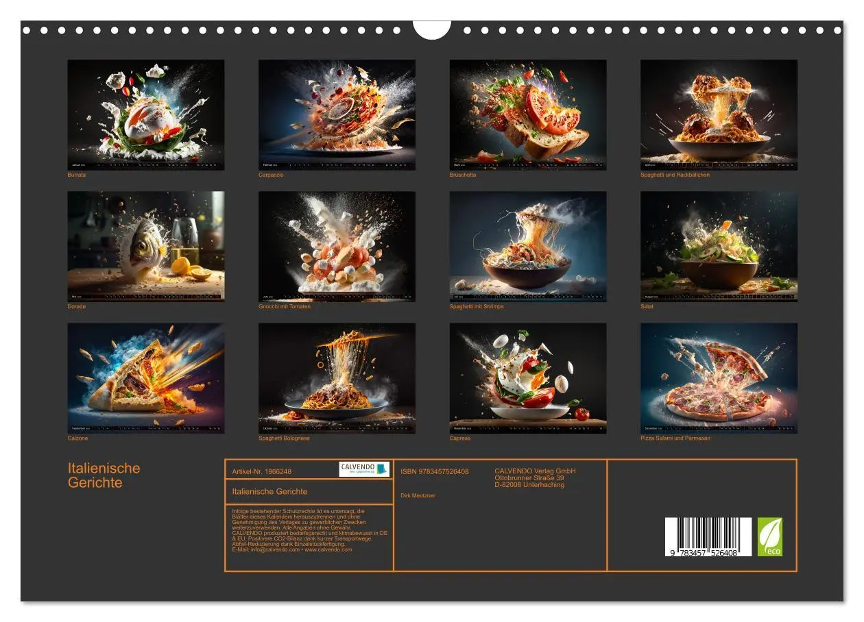 Bild: 9783457526408 | Italienische Gerichte (Wandkalender 2026 DIN A3 quer), CALVENDO...