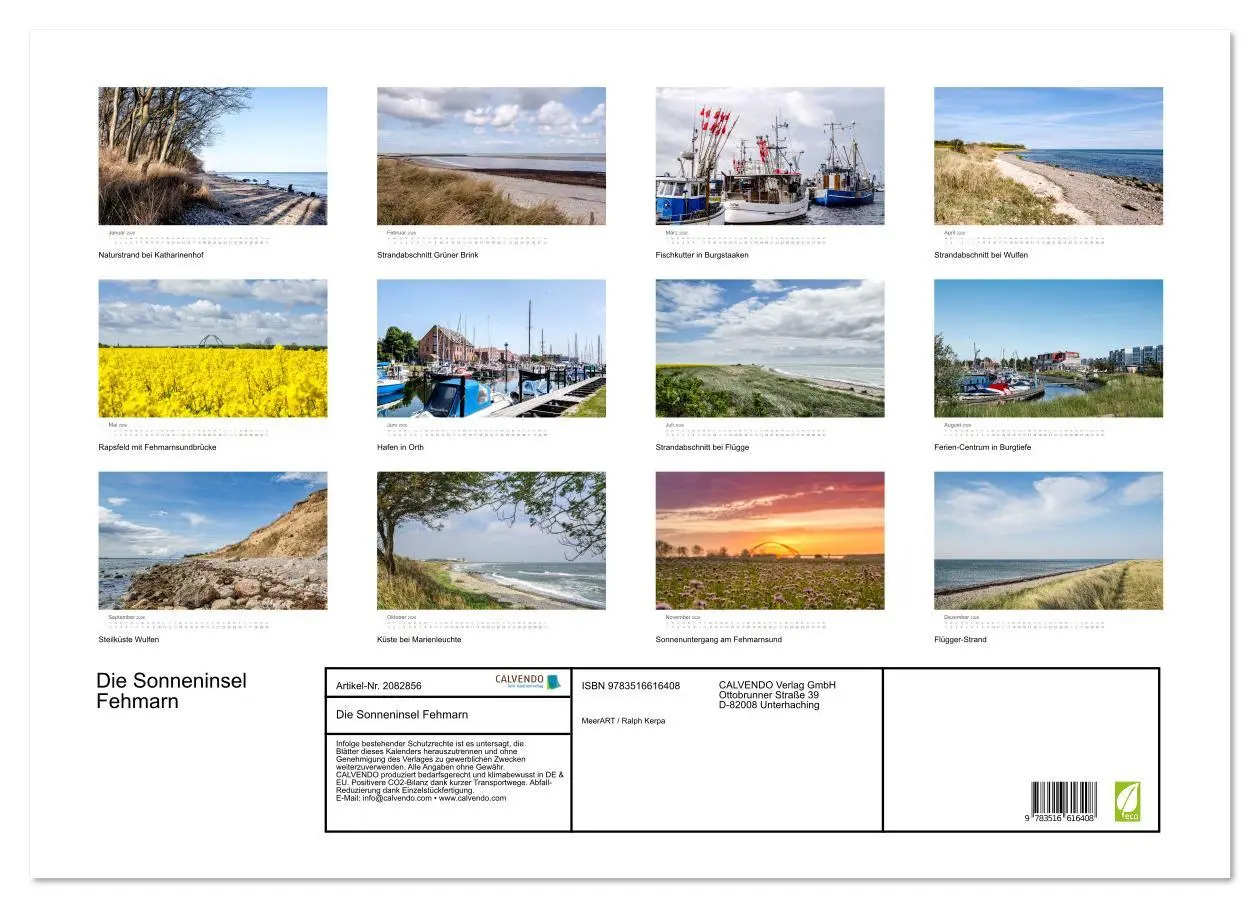 Bild: 9783516616408 | Die Sonneninsel Fehmarn (Wandkalender 2026 DIN A2 quer), CALVENDO...