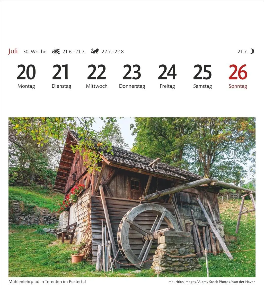Bild: 9783840036408 | Südtirol Sehnsuchtskalender 2026 - Wochenkalender mit 53 Postkarten
