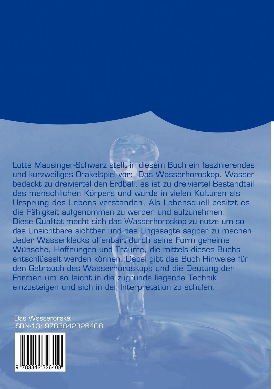 Rückseite: 9783842326408 | Das Wasserorakel | Die Weisheit des Wasser nutzen. Ein Wahrsagespiel