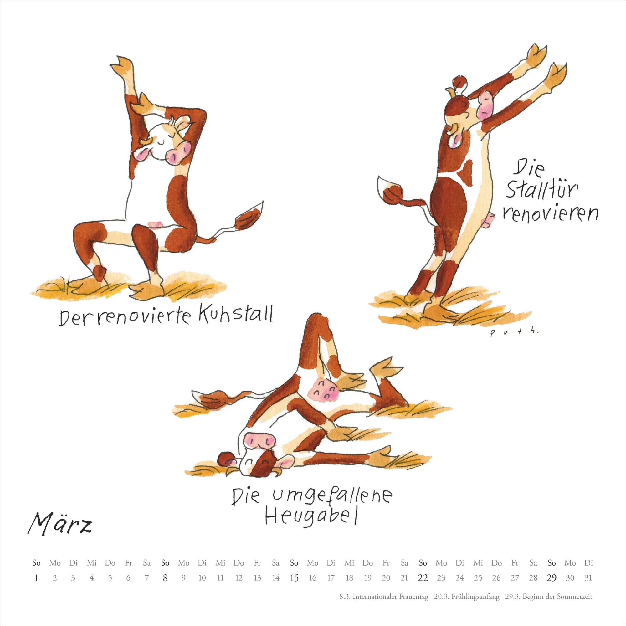 Bild: 4069095006508 | Mit den Yoga-Kühen durchs Jahr 2026 - Wandkalender - Quadratformat...