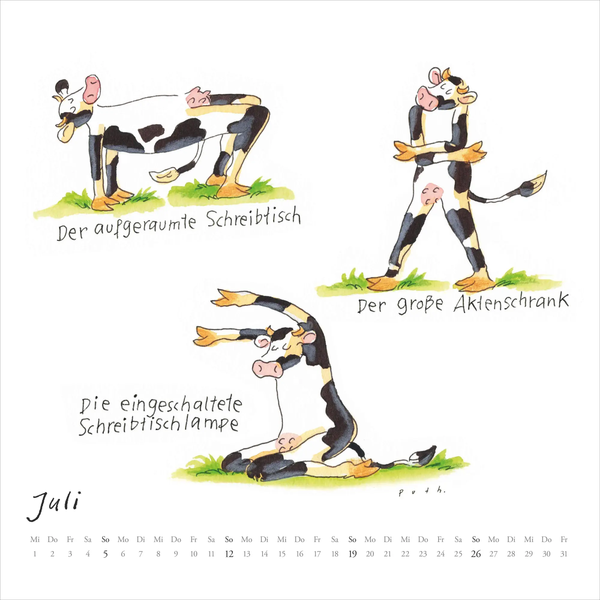 Bild: 4069095006508 | Mit den Yoga-Kühen durchs Jahr 2026 - Wandkalender - Quadratformat...