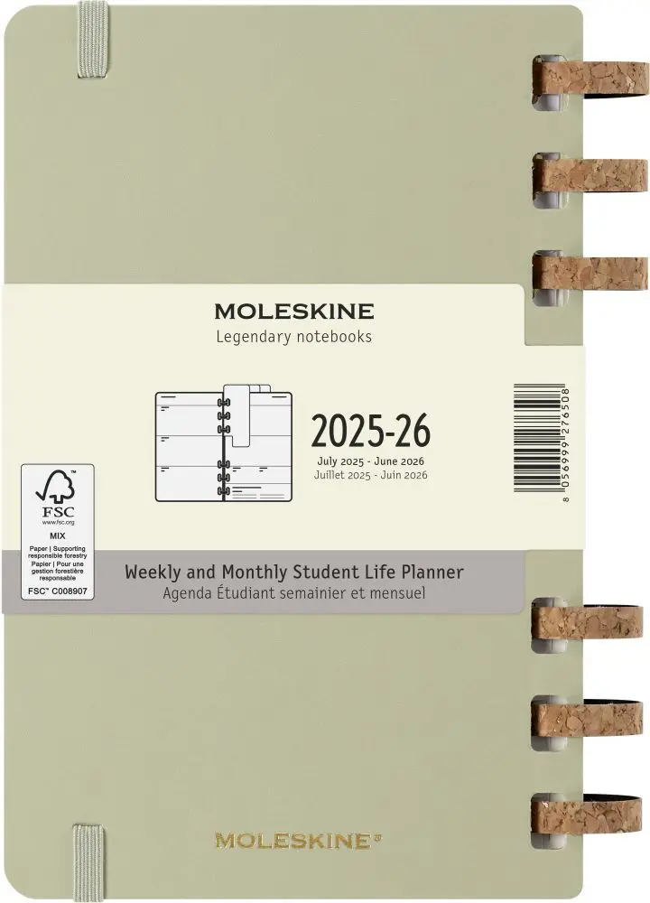 Bild: 8056999276508 | Moleskine 12 Monate Studienplaner mit Spiralbindung, L/A5, Fester...