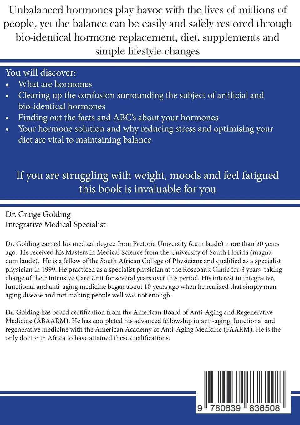 Rückseite: 9780639836508 | Dr Craige Golding on Hormone Basics | Craige Golding | Taschenbuch