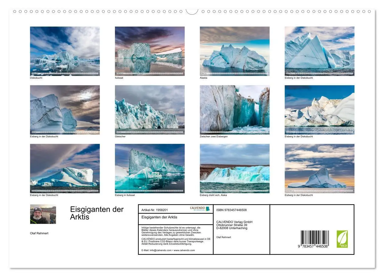 Bild: 9783457446508 | Eisgiganten der Arktis (hochwertiger Premium Wandkalender 2026 DIN...