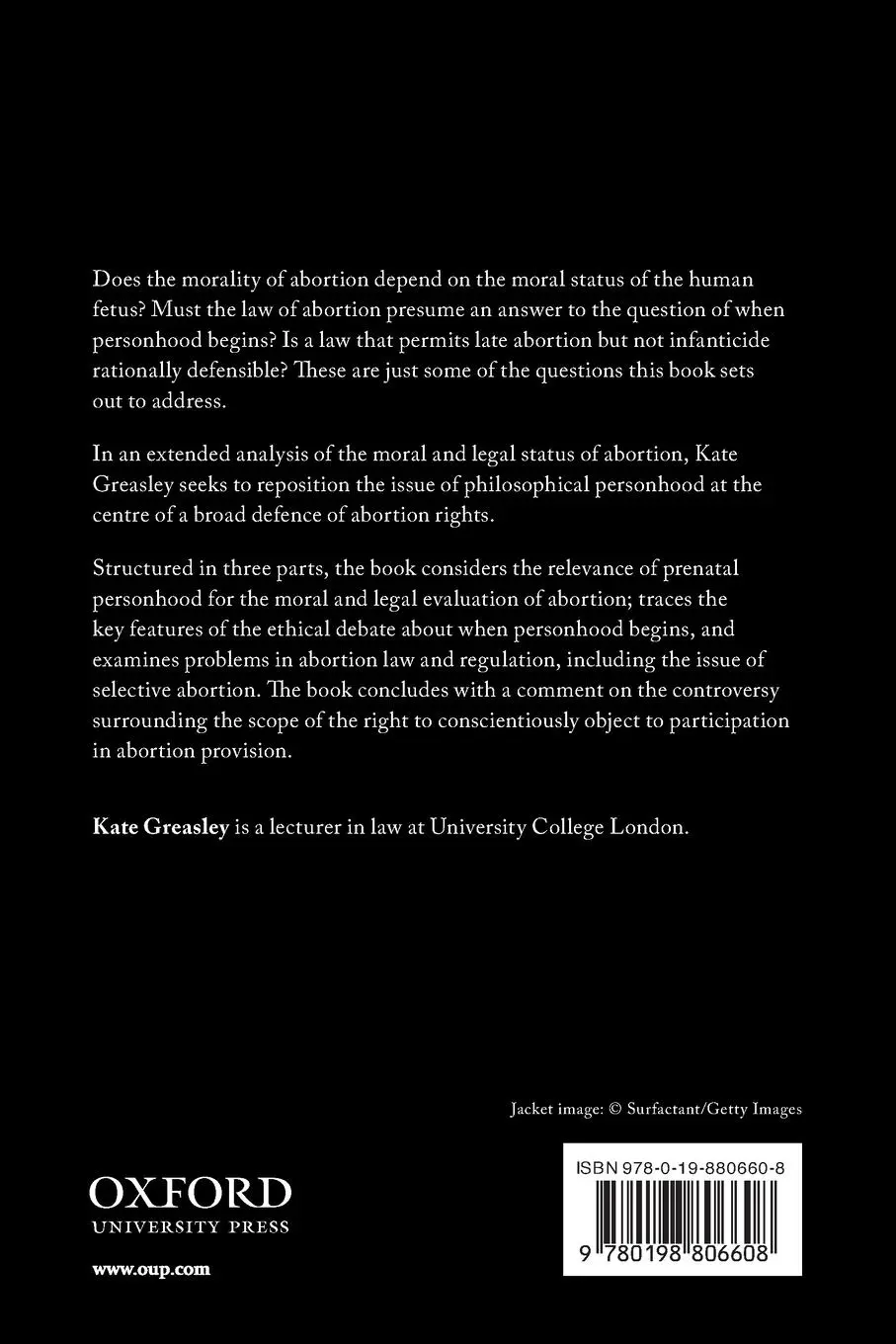Rückseite: 9780198806608 | Arguments about Abortion | Personhood, Morality, and Law | Greasley