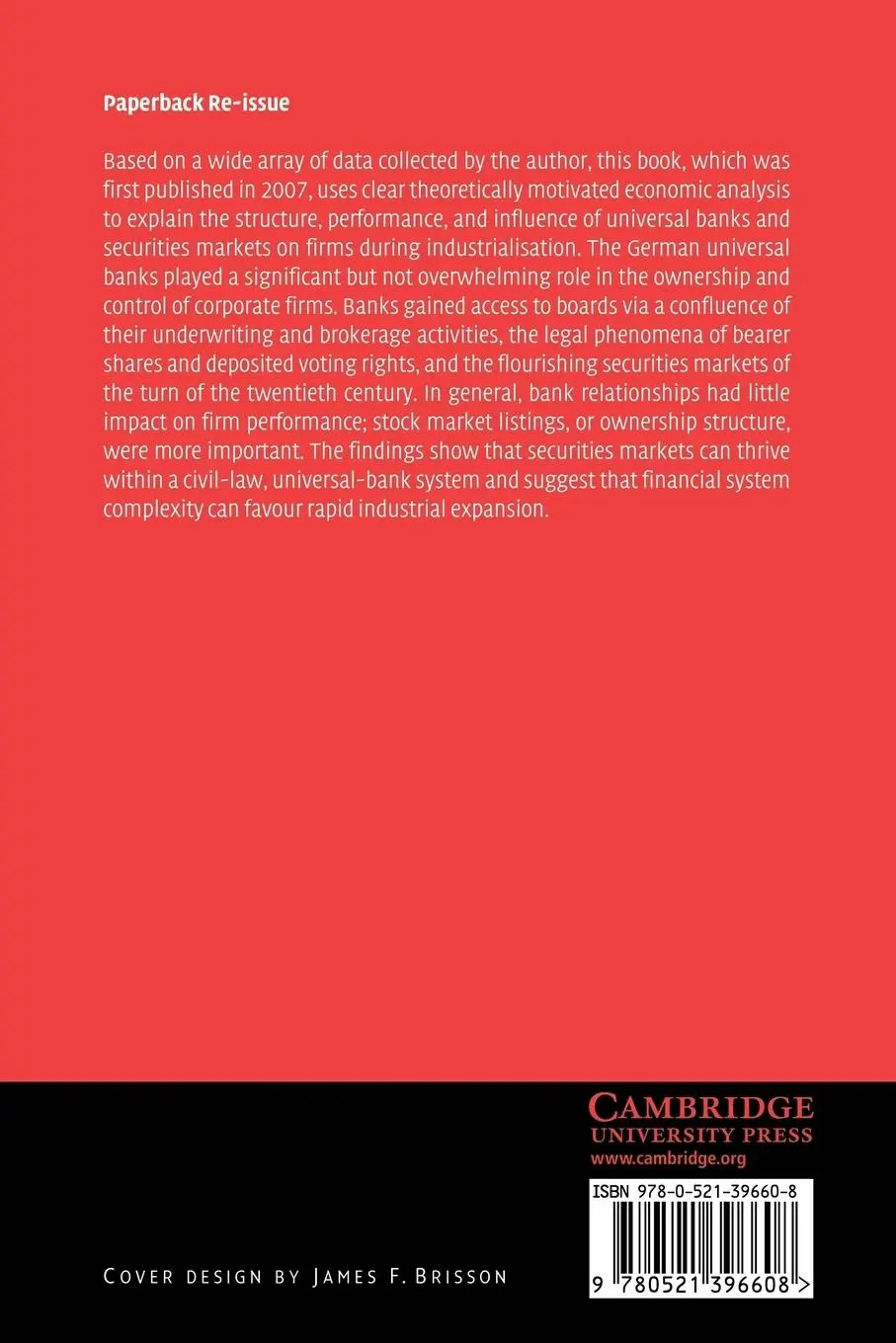 Rückseite: 9780521396608 | Finance Capitalism and Germany's Rise to Industrial Power | Fohlin
