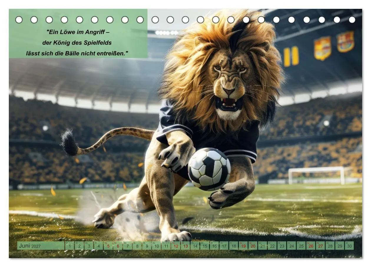 Bild: 9783569096608 | Der tierisch lustige Fußballkalender (Tischkalender 2027 DIN A5...