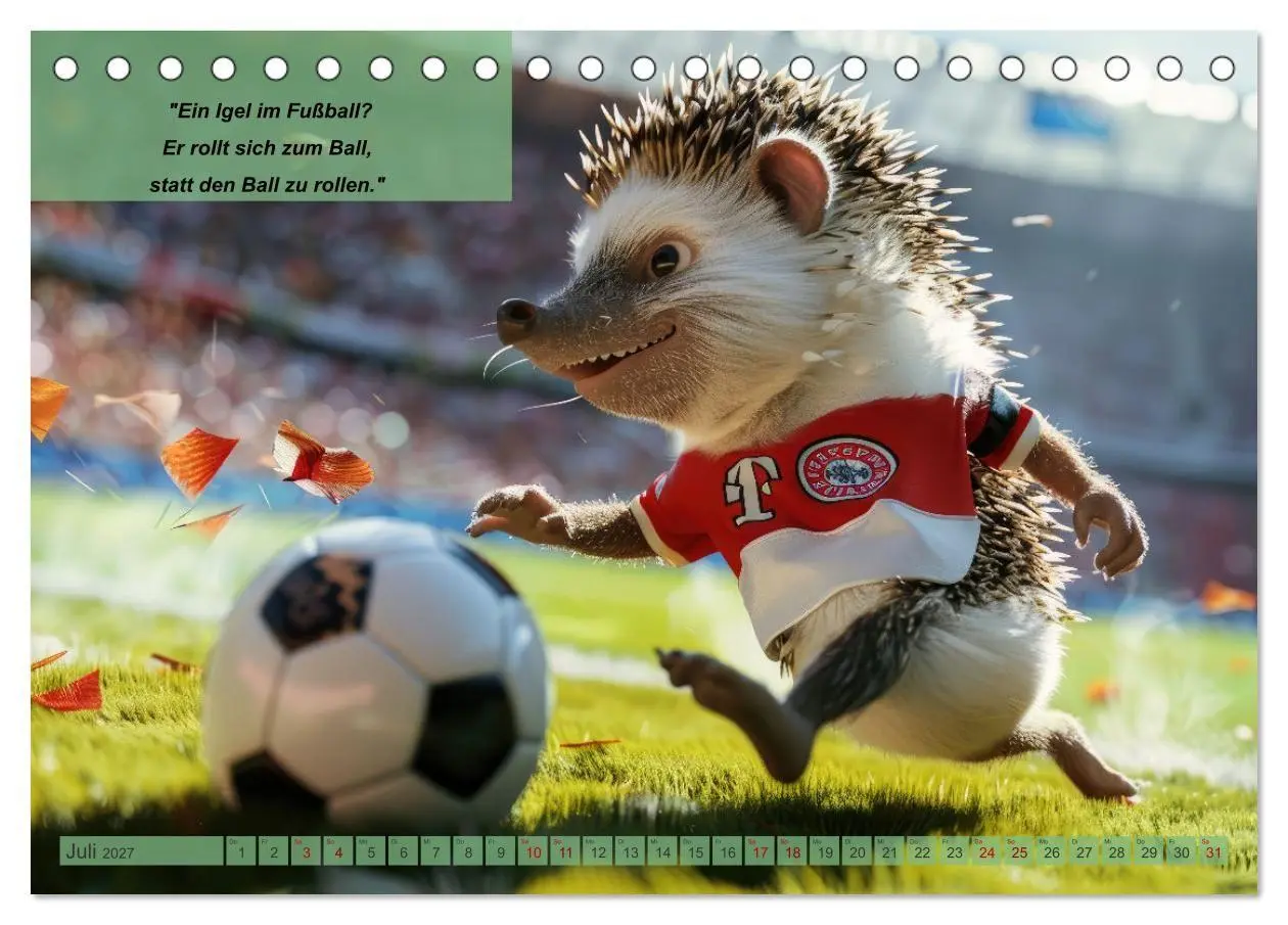 Bild: 9783569096608 | Der tierisch lustige Fußballkalender (Tischkalender 2027 DIN A5...