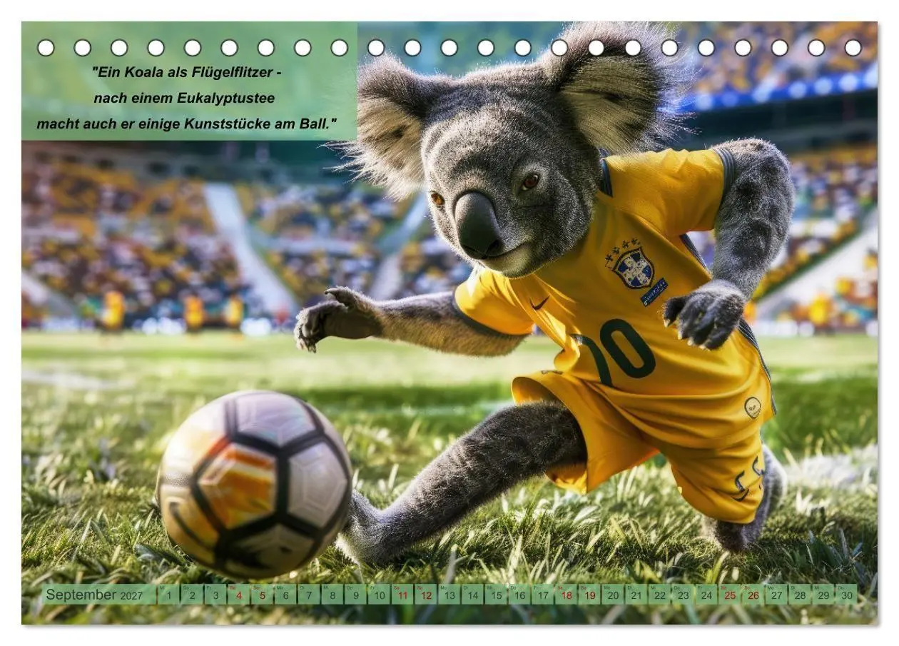 Bild: 9783569096608 | Der tierisch lustige Fußballkalender (Tischkalender 2027 DIN A5...