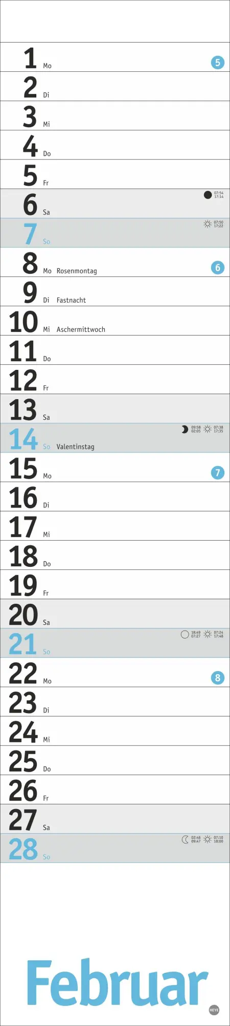 Bild: 9783756416608 | Langplaner, hellblau 2027 | Kalender | Bürokalender Heye | 13 S.