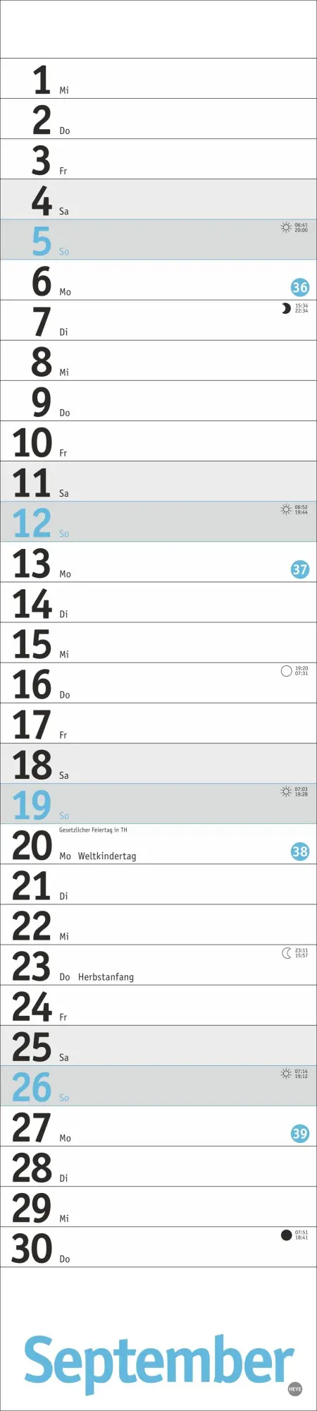 Bild: 9783756416608 | Langplaner, hellblau 2027 | Kalender | Bürokalender Heye | 13 S.