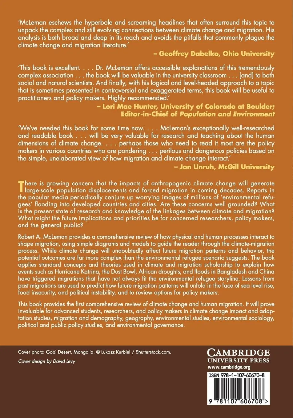 Rückseite: 9781107606708 | Climate and Human Migration | Robert A. McLeman | Taschenbuch | 2014