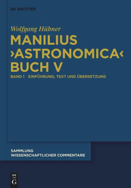Cover: 9783110206708 | Manilius, "Astronomica" Buch V | Wolfgang Hübner | Buch | 2 Bücher