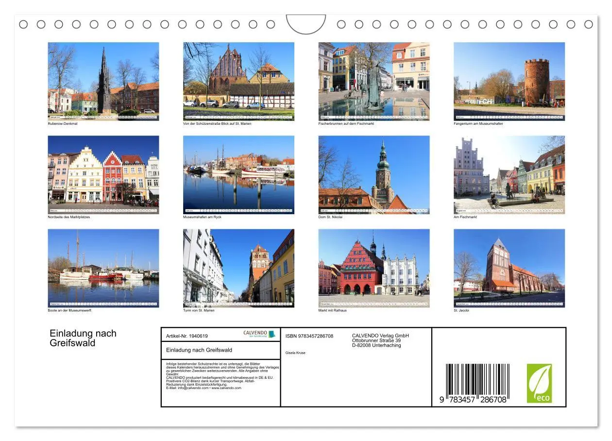 Bild: 9783457286708 | Einladung nach Greifswald (Wandkalender 2026 DIN A4 quer), CALVENDO...