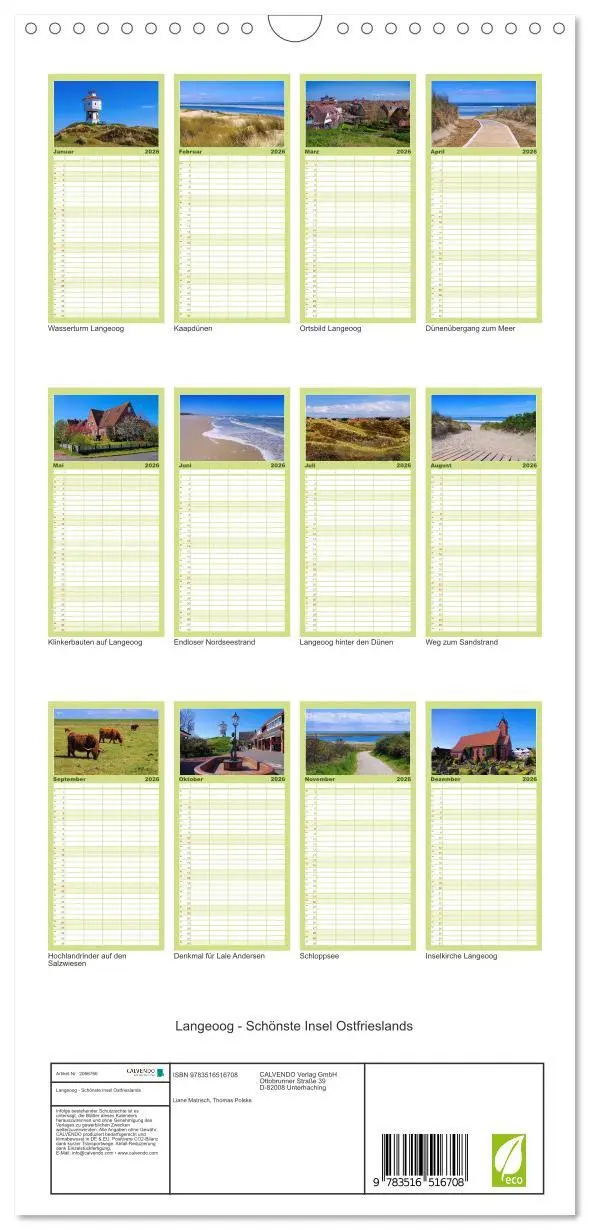 Bild: 9783516516708 | Familienplaner 2026 - Langeoog - Schönste Insel Ostfrieslands mit 5...