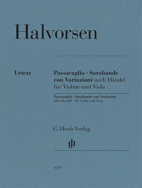 Cover: 9790201816708 | Johan Halvorsen - Passacaglia, Sarabande con Variazioni nach...