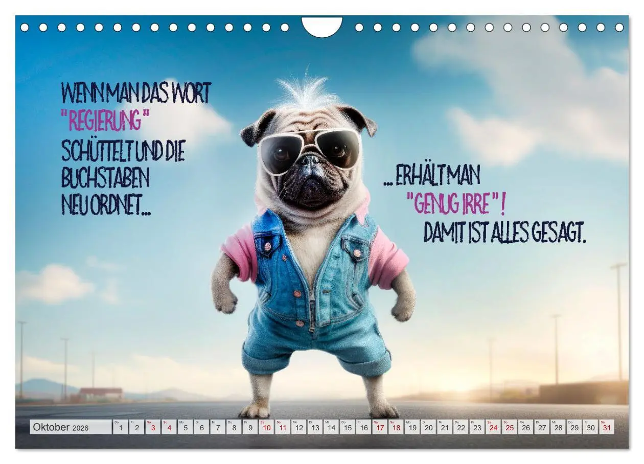 Bild: 9783457346808 | ULTRAKRASS Knallharte Hunde (Wandkalender 2026 DIN A4 quer),...