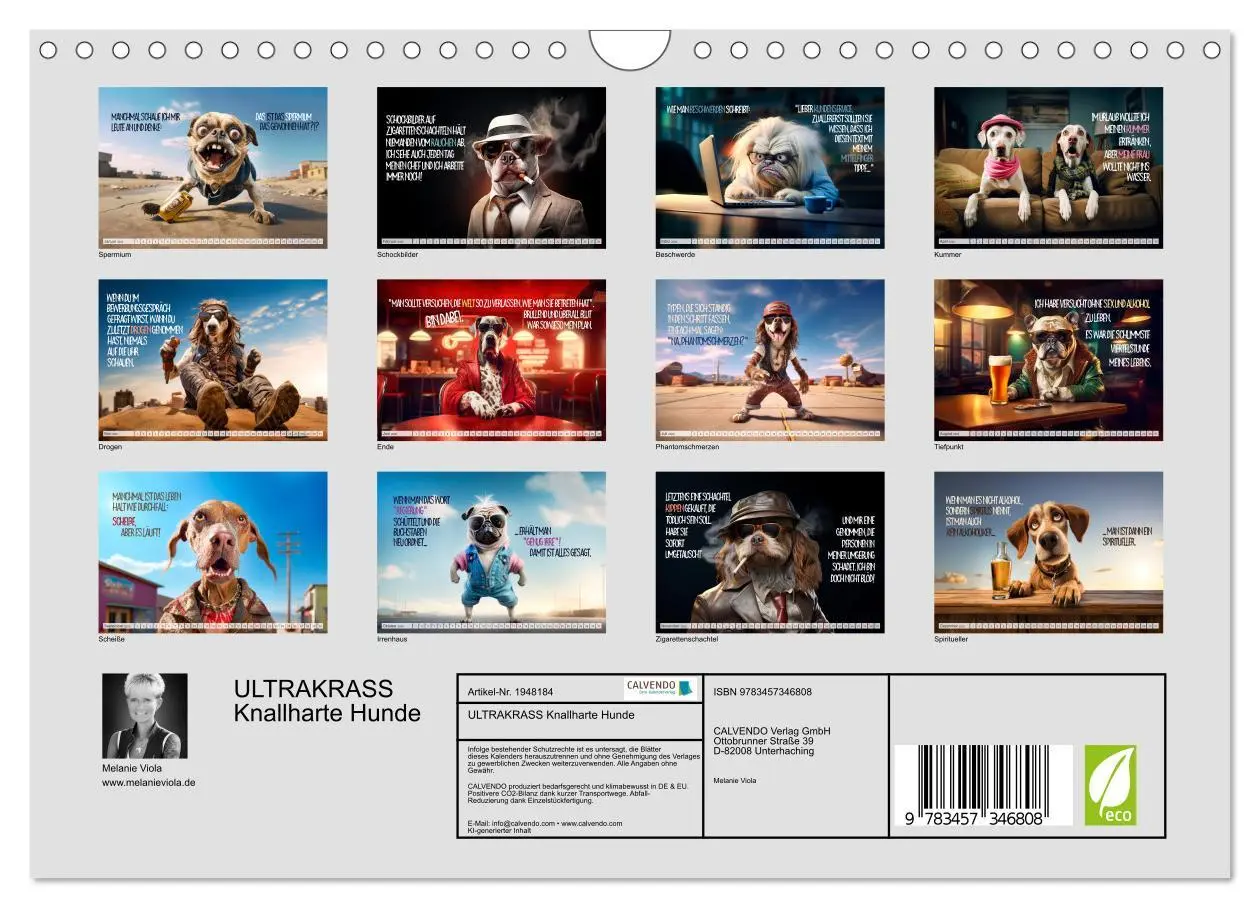Bild: 9783457346808 | ULTRAKRASS Knallharte Hunde (Wandkalender 2026 DIN A4 quer),...