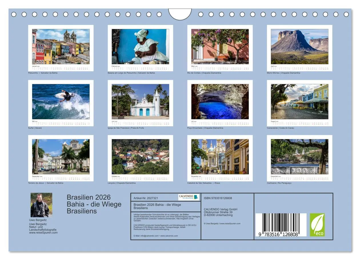 Bild: 9783516126808 | Brasilien 2026 Bahia - die Wiege Brasiliens (Wandkalender 2026 DIN...