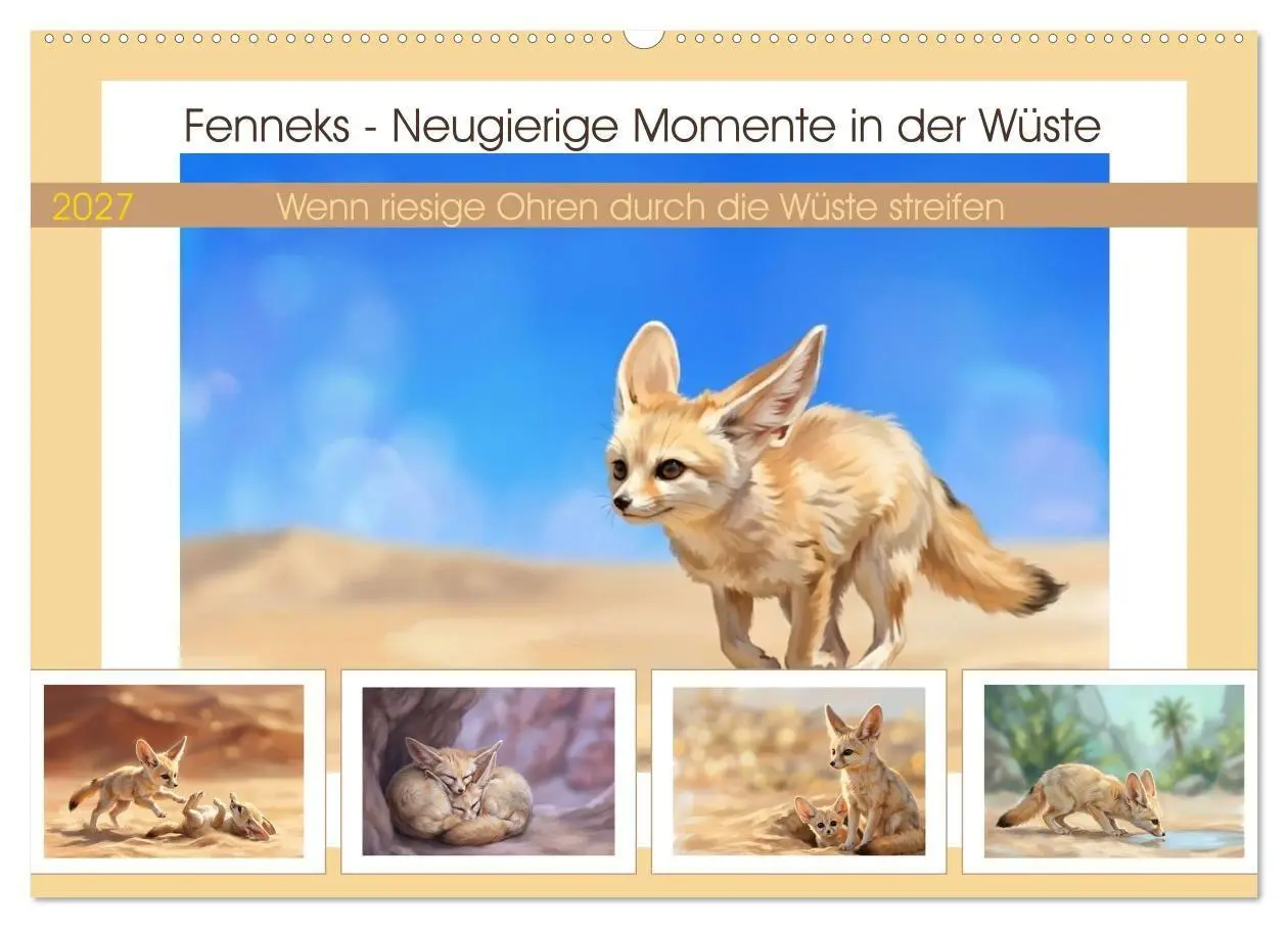 Cover: 9783516816808 | Fenneks - Neugierige Momente in der Wüste (Wandkalender 2027 DIN A2...