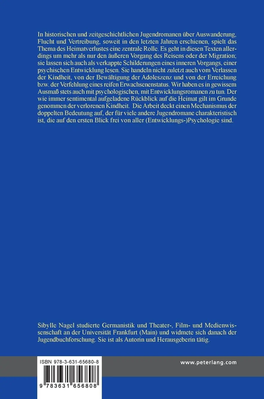 Rückseite: 9783631656808 | Heimatverlust in historischen und zeitgeschichtlichen Jugendromanen...